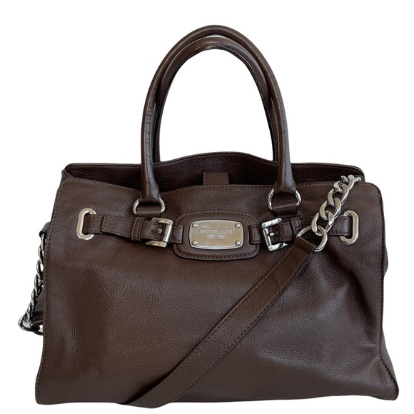 Michael Kors Hamilton Belted Traveler Tote Brown - Picture 1 of 13